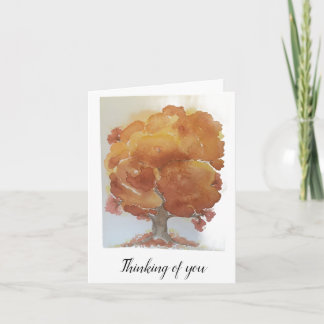 Herfst tree geel goud sinaasappel bruin gevouwen b kaart