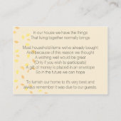 Herfst tree, herfst bruiloft wensing goed informatiekaartje (Achterkant)