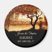 Herfst Tree Lake Uitzicht Save the Date Magnet (Voorkant)