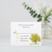 Herfst Tree reageert op kaarten die goud bevatten RSVP Kaartje (Staand voorkant)