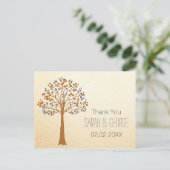 herfst tree, rustieke herfst bruiloft dank u briefkaart (Staand voorkant)