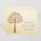 herfst tree, rustieke herfst bruiloft dank u briefkaart (Voorkant / Achterkant)