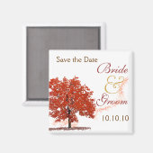 Herfst Tree Save-The-Date Magneet (Voorkant / Achterkant)