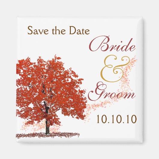 Herfst Tree Save-The-Date Magneet (Voorkant)