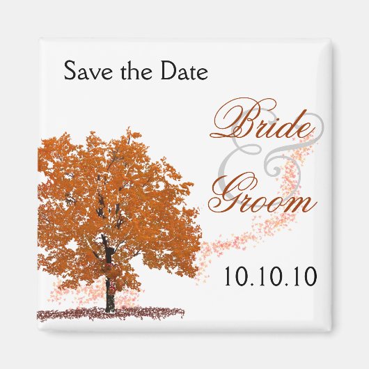 Herfst Tree Save-The-Date-rust II Magneet (Voorkant)