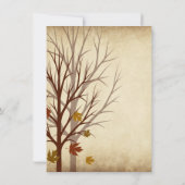 Herfst Tree Silhouettes najaar huwelijksuitnodigin Kaart (Achterkant)
