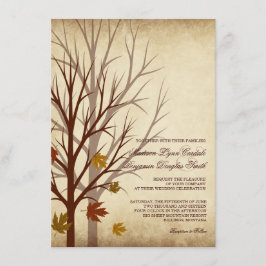 Herfst Tree Silhouettes najaar huwelijksuitnodigin Kaart