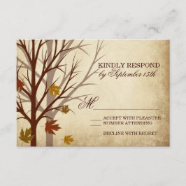 Herfst Tree Silhouettes najaar RSVP-kaarten RSVP Kaartje