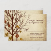 Herfst Tree Silhouettes najaar RSVP-kaarten RSVP Kaartje (Voorkant / Achterkant)