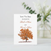 Herfst Tree Sla de datum briefkaart. Aankondigingskaart (Staand voorkant)