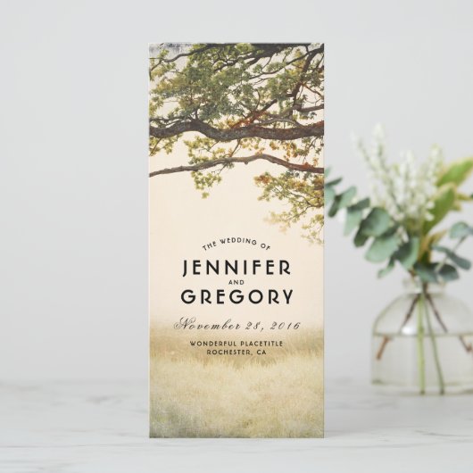 Herfst Tree takken rustieke bruiloft programma's (Staand voorkant)