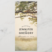 Herfst Tree takken rustieke bruiloft programma's (Voorkant)