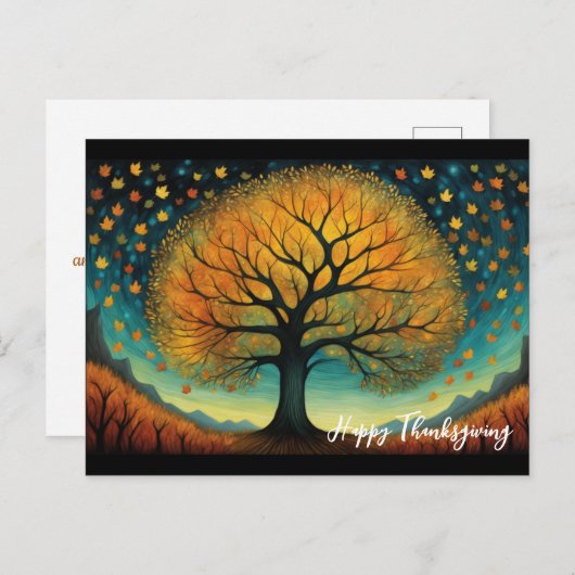 Herfst Tree Vakantie Herfst Thanksgiving Briefkaart (Voorkant / Achterkant)