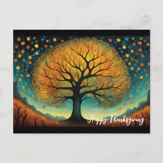 Herfst Tree Vakantie Herfst Thanksgiving Briefkaart (Voorkant)