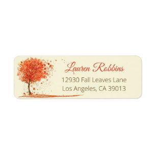 Herfst Tree Vrijgezellenfeest Return Address Label