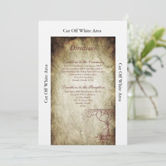 Herfst Tree Wedding Direction Card Kaart (Staand voorkant)