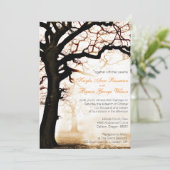 Herfst Tree Wedding Invitation Kaart (Staand voorkant)