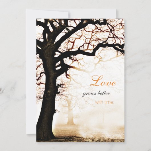 Herfst Tree Wedding Invitation Kaart (Achterkant)