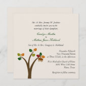 Herfst Tree Wedding Invitation Kaart (Voorkant / Achterkant)