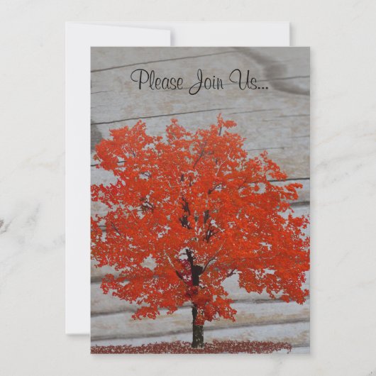 Herfst Tree Wedding met Barnwood 2 Kaart (Voorkant)