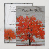 Herfst Tree Wedding met Barnwood 2 Kaart (Voorkant / Achterkant)