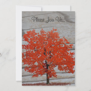 Herfst Tree Wedding met Barnwood 2 Kaart