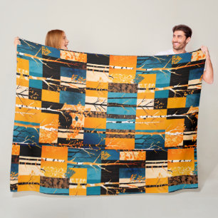 Herfst Trees Autumn Leaf Colors Patchwork Pattern Fleece Deken