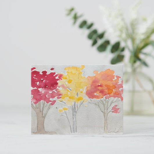 herfst Trees briefkaart (Staand voorkant)
