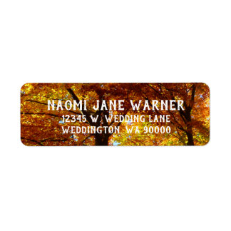 Herfst Trees Bruiloft Retouradres Labels