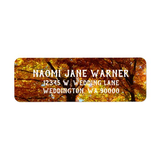 Herfst Trees Bruiloft Retouradres Labels (Voorkant)