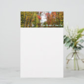 Herfst Trees en Blue Sky Autumn Natuur Fotografie Briefpapier (Staand voorkant)