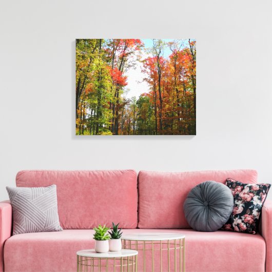 Herfst Trees en Blue Sky Autumn Natuur Fotografie Canvas Afdruk (Insitu (Woonkamer))