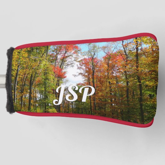 Herfst Trees en Blue Sky Autumn Natuur Fotografie Golfheadcover (Voorkant)