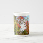 Herfst Trees en Blue Sky Autumn Natuur Fotografie Porselein Kop (Voorkant)