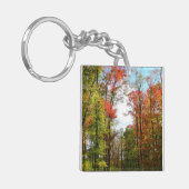 Herfst Trees en Blue Sky Autumn Natuur Fotografie Sleutelhanger (Voorkant Links)