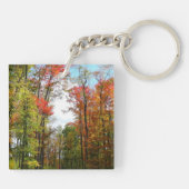 Herfst Trees en Blue Sky Autumn Natuur Fotografie Sleutelhanger (Achterkant)