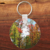 Herfst Trees en Blue Sky Autumn Natuur Fotografie Sleutelhanger (Voorkant)