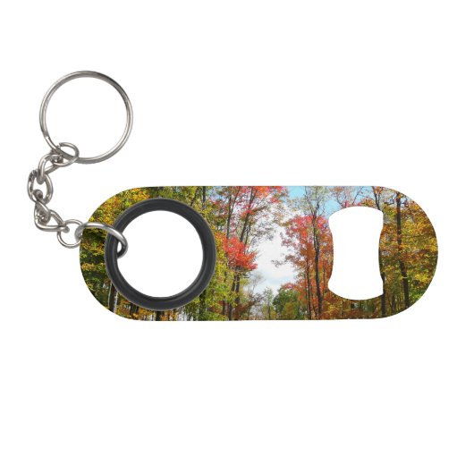 Herfst Trees en Blue Sky Autumn Natuur Fotografie Sleutelhanger Flessenopener (Voorkant (Horizontaal))