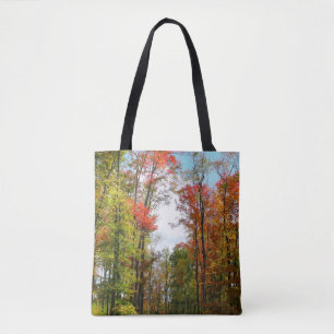 Herfst Trees en Blue Sky Autumn Natuur Fotografie Tote Bag