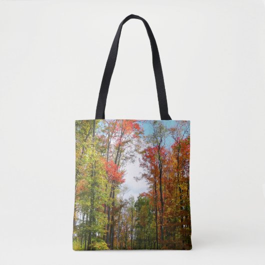Herfst Trees en Blue Sky Autumn Natuur Fotografie Tote Bag (Voorkant)