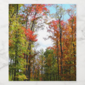 Herfst Trees en Blue Sky Autumn Natuur Fotografie Wijn Etiket (Enkel label)