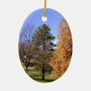 Herfst Trees Keramisch Ornament