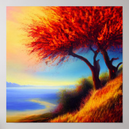 Herfst Trees langs een Poster pad