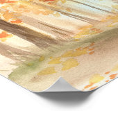 Herfst Trees Oranje laat Waterverf Poster (Hoek)