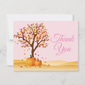 Herfst Trees Pumpkin Dank u wel Bedankkaart (Voorkant)