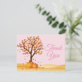 Herfst Trees Pumpkin Dank u wel Bedankkaart (Staand voorkant)