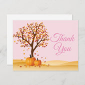 Herfst Trees Pumpkin Dank u wel Bedankkaart (Voorkant / Achterkant)
