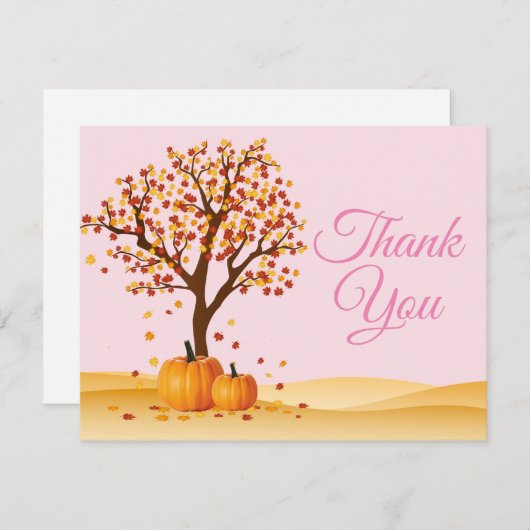 Herfst Trees Pumpkin Dank u wel Bedankkaart (Voorkant / Achterkant)