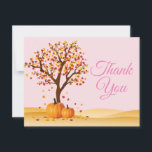 Herfst Trees Pumpkin Dank u wel Bedankkaart<br><div class="desc">Herfst Trees Pumpkin bedankt je kaart. Roze achtergrond. Roze woorden. Liefde en Bedankt,  mooie scriptlettertypen. Voeg je bericht achteraan toe of laat leeg en schrijf handmatig. Voor verdere aanpassing,  te klikken gelieve de knoop "van de Aanpassing het"en ons ontwerphulpmiddel te gebruiken om deze sjabloon te wijzigen.</div>