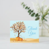 Herfst Trees Pumpkin Dank u wel Bedankkaart (Staand voorkant)